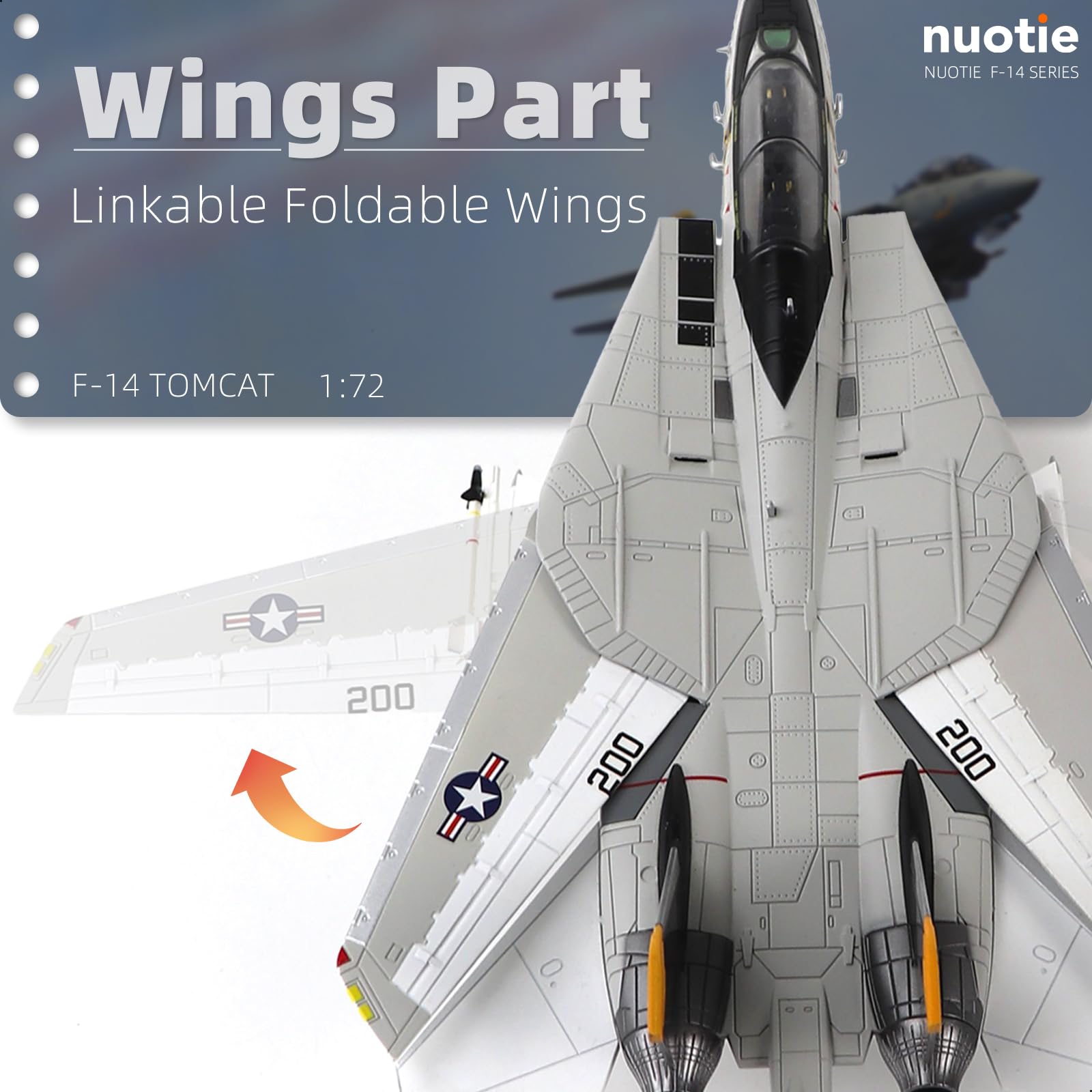 Amazon.co.jp: NUOTIE 1:72米海軍 F-14 トムキャット 合金モデル VF-84